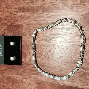 Swarovski cuff earrings and necklace set